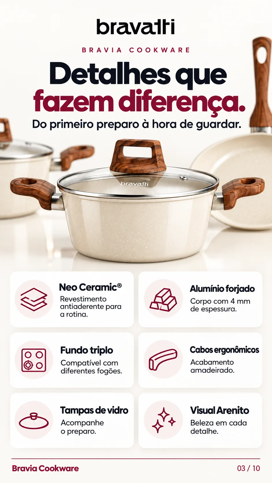Benefícios das panelas Bravia Cookware