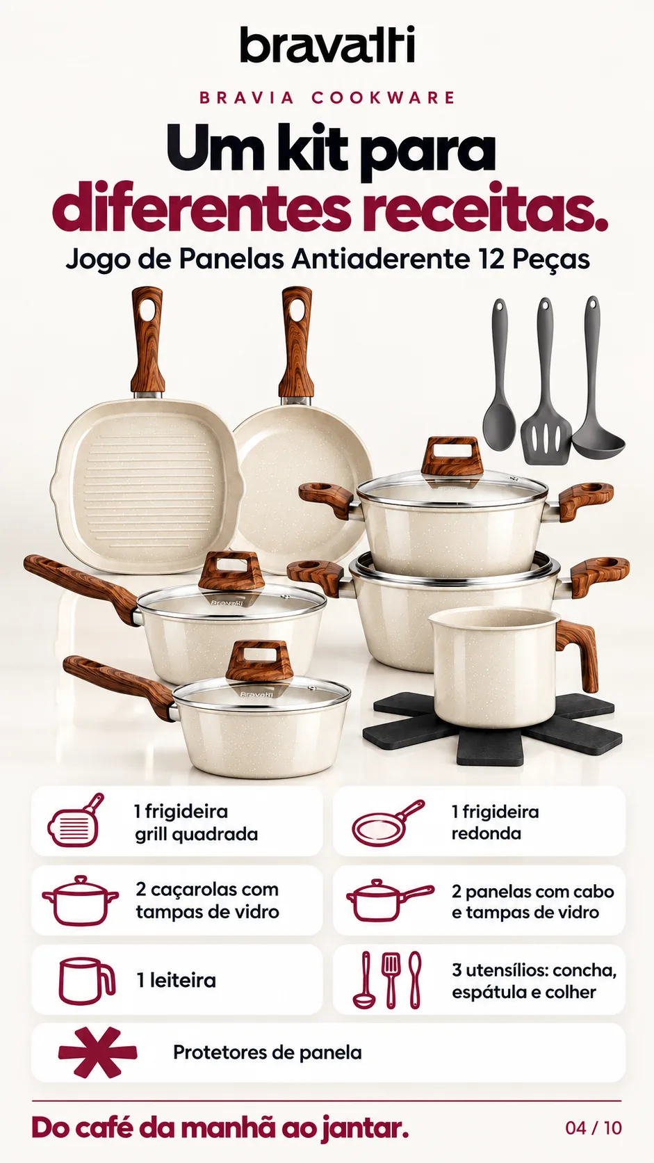Conteúdo do kit de 12 peças